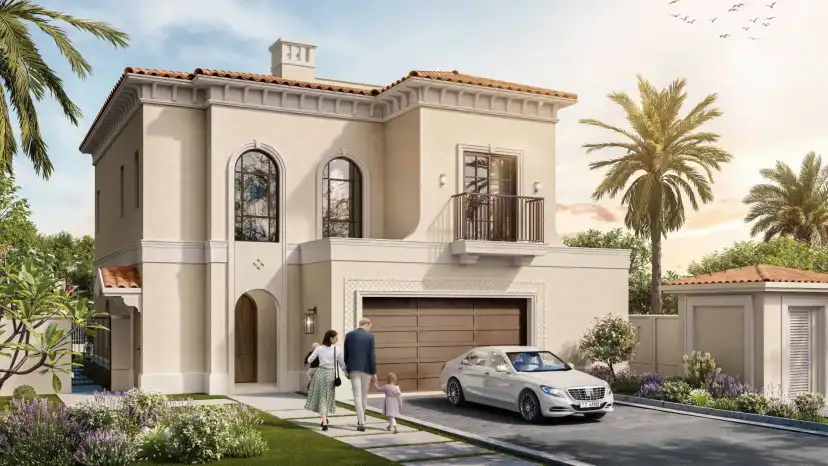 Malaga 3 bedroom villa front elevation and covered parking