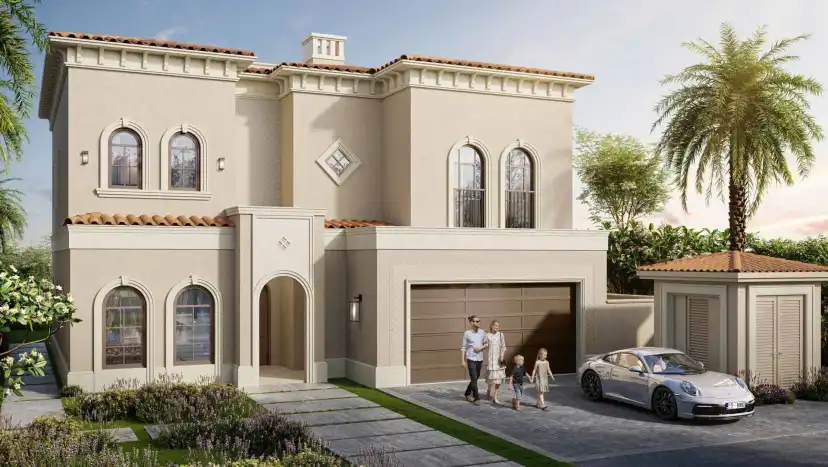 Malaga 4 bedroom villa front elevation with Mediterranean detailing