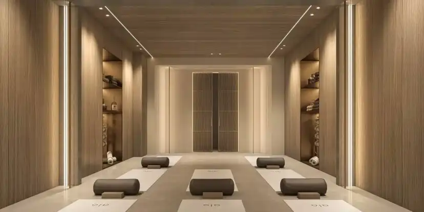 The Source calm indoor meditation space with floor seating