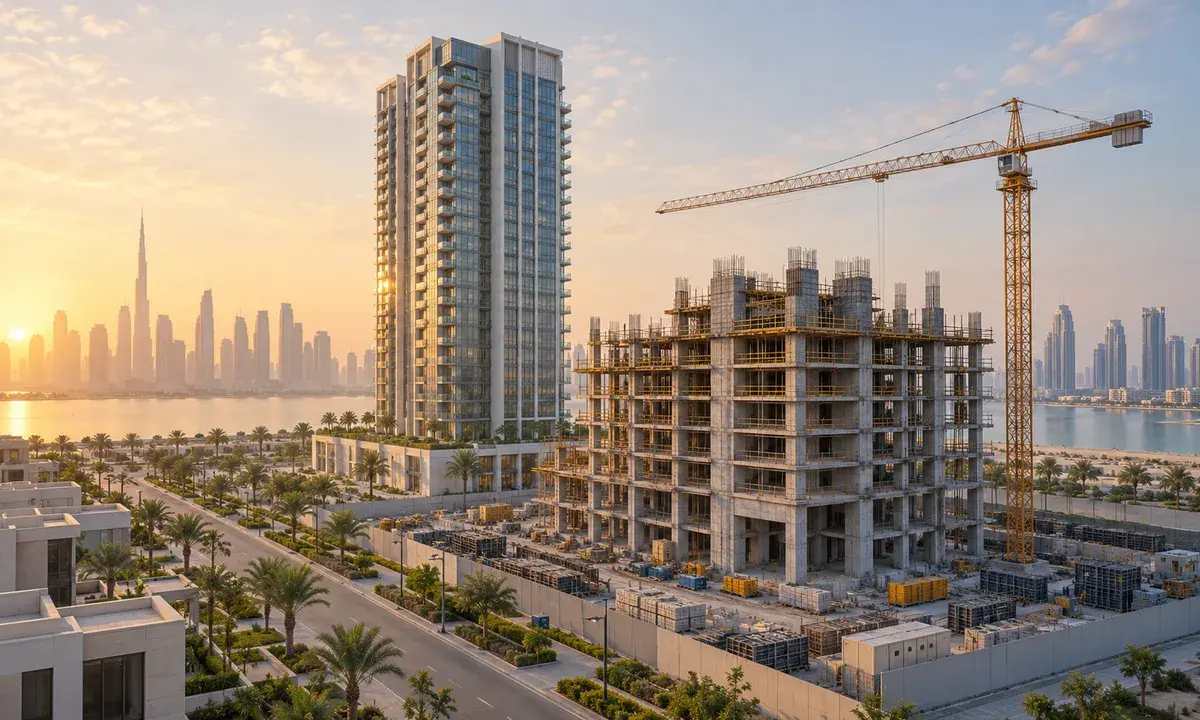 AI illustration of a UAE residential construction site, not an actual project update