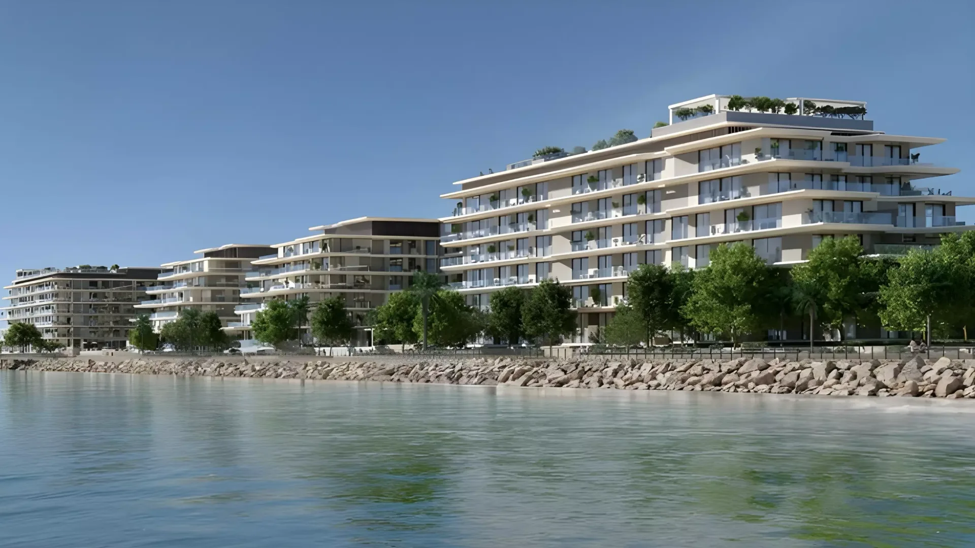 Project marketing visual for Bashayer Residences in Hudayriyat Island.