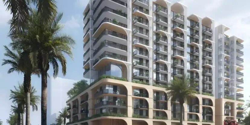 Manarat Living II façade and shaded balcony arrangement